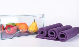 Elfin 3 Packs 18.5x11.8 Inches Silicone Fruit & Vegetable Life Extender Liner for Refrigerator Drawer Liner(Purple)