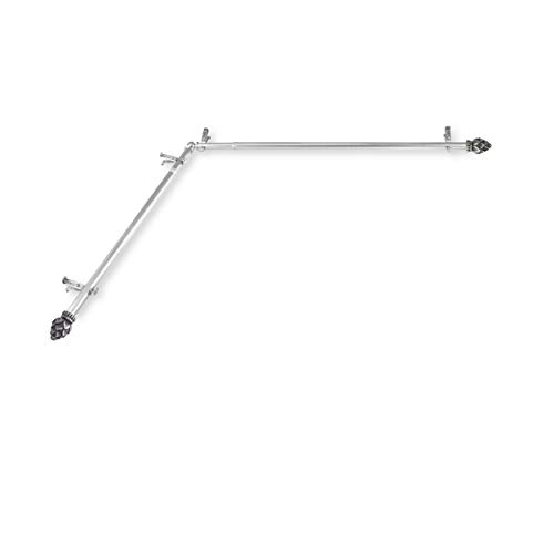 Rod Desyne 13/16" Bud Corner Window Rod, 28-48 inch, Satin Nickel