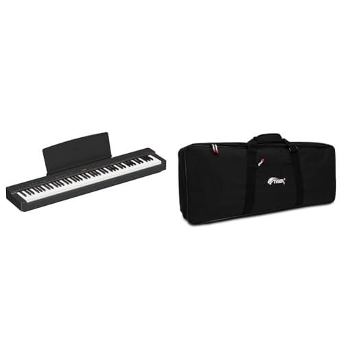 Yamaha P 225 piano digital ligero y portátil, con teclado Graded Hammer Compact, 88 teclas y 24 voce & TIGER KGB14 14 Bolsa para teclado de 88 teclas con asas, 1460mm x 388mm x 175mm