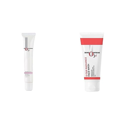 O3+ Eye Circle Cream - Brightening & Whitening for Dark Circles, 15g & O3+ D-Tan Radiance Face Wash With Vitamin C Glowing Skin and Deep Cleanses and Unifies Skin Tone 60gm Combo