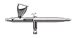 Vallejo Profinish Airbrushpistole, doppellagig, verchromt, ideal für Künstler, Nadel/Düse 0,2 mm und 0,3 mm, 3 ml, 9 ml und 15 ml, Schnellanschluss mit Schlauch