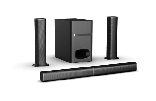 Image of Panasonic SC-HT480GW-K 4.1 Ch Convertible Soundbar, 100 W, Deep Bass Sound, Bluetooth, USB, RCA, AUX Inputs, Wall Mountable, Remote Control (Black)