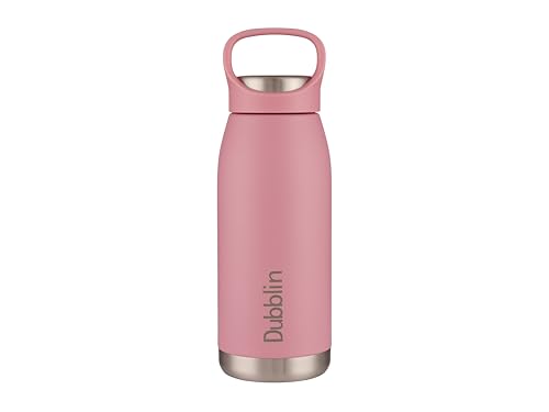 Image of Dublin Hiker 500 ML Stainless Steel Water Bottle, Vacuum Insulated Sports Bottle with Flip Lid, Leakproof Travel Flask (Pink)