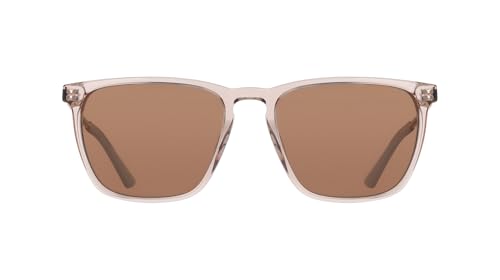 COLE HAAN Men's CH6085 Polarized Square Sunglasses, Taupe Crystal, 55/18/140