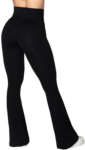 Sunzel Flare Leggings, Crossover Yoga Pants with Tummy Control, High-Waisted and Wide Leg3