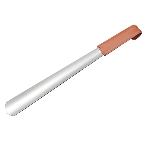 AUMEEKO Schuhlöffel Metall Lang 42cm Langer Edelstahl Business Schuhlöffel für Mann Frauen Kinder Senioren (1 Stück, Silber) Cover
