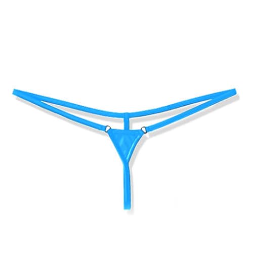 wodceeke Women's Sexy Thongs Underwear T-Back G-String Low Rise Slutty Mini Underpants for Sex Naughty Sky Blue