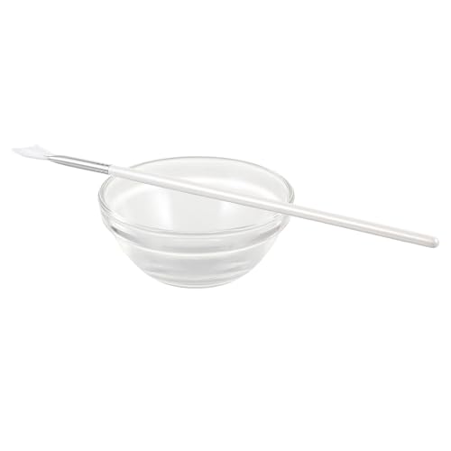 Cabilock Juego De Pinceles Para Mascarilla Facial 2 Piezas Tamaño Grande Cepillo De Nailon Aluminio Aplicador Para Cuidado De Piel Uso Doméstico y Viaje Cuenco De Vidrio