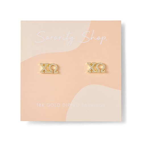 Sorority Shop Chi Omega Earrings — CO 18K Gold Plated Sorority Gifts Earrings, Long-Lasting Chi Omega Gifts for Women2