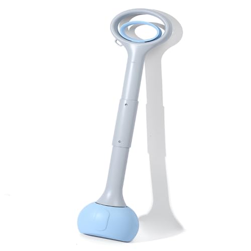 Eiuuiojペットのうんちピッカー ロングハンドルポータブル折りたたみ式犬用うんちスコップ、小型、中型、大型犬用、ペット犬用うんちピッカー屋外清掃ツール (ブルー)