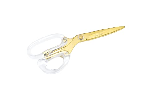 Dany Marcus Schere groß 23cm, Gold mit Griff aus transparentem Acryl, für Büro, Haushalt und Hobby Cover