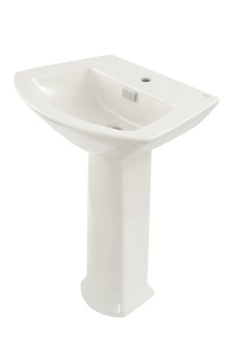 TOTO LPT960#01 Soiree Lavatory and Pedestal with Single Hole, Cotton White