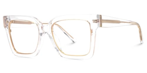 Image of VOOGLAM Square Blue Light Glasses for Women Men Anti Eyestrain Dry Eyes Computer Phone TV Eyewear Ibrahim