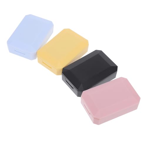 Veemoon 4 Piezas Estuche Portátil para Lentes de Contacto con Espejo y Kit de Cuidado Caja Mini para Viaje y Almacenamiento Seguro Casa