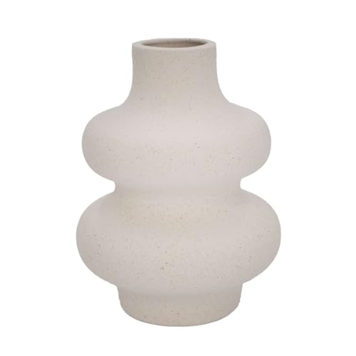 Vase céramique blanc stable pour herbe de pampa sans risque de chute