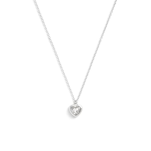 COACH Womens Stone Heart Pendant Necklace