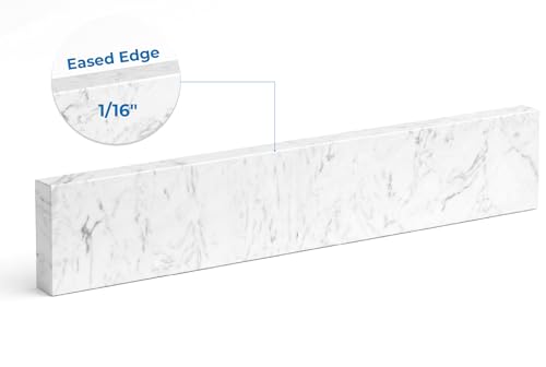 Image of Bathroom Vanity Sink Backsplash /Sidesplash (Engineered Carrara Marble, 4 inch x 42 inch)