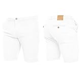 Crosshatch Mens Stretch Slim Fit Chino Shorts with Pockets for Summer, Holiday, Golf by Jeanbase White 36