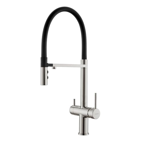 Robinet de cuisine à 3 voies or rose pour un usage domestique chic et sain