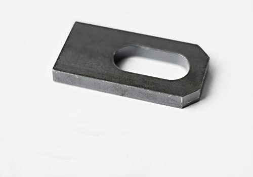 4 x Anschweißlasche Öse wahlweise mit Loch oder Langloch Stahl roh - Metall Eisen Halter Loch Lasche (4 x Anschweißöse 50 x 25 x 6 mm Langloch 12 mm)