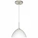Besa Lighting 10.5"" W Tessa White Pendant Light in Satin Nickel 1JT-420107-SN