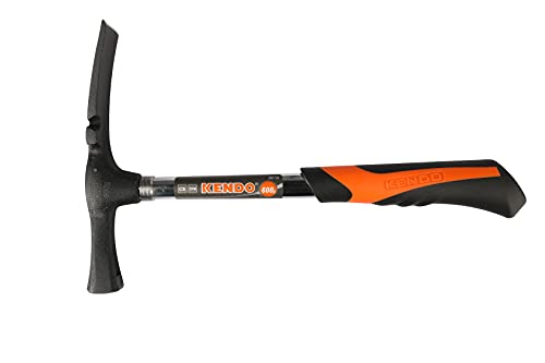 KENDO Maurerhammer 600g - Berliner Form - Länge: 325 mm - mit 2 Komponentengriff - Hammerkopf aus Karbonstahl