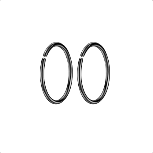 PENLYU 22G 20G 18G 6-12mm �X���[���t�[�v�C�������O ��@�p �s�A�X�t�[�v�����O �m�[�Y�����O �t�[�v �g���K�X �w���b�N�X �_�C�X ���b�N �X�i�b�O�s�A�X �����O, 18G 12mm - 2Pcs, �X�e�����X�|, ��΂Ȃ�