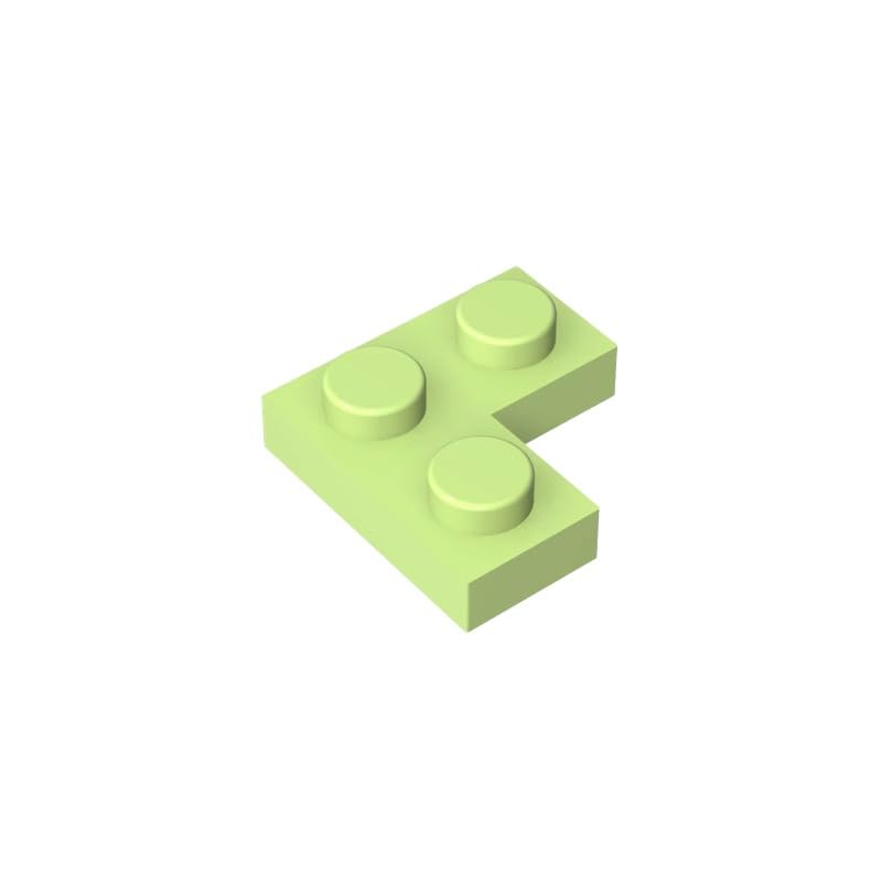 Gobricks 2420 Foundation Plate Plate 2x2 Corner 50 Pieces GDS-585 Compatible with Lego Building Blocks Color:Yellowish Green