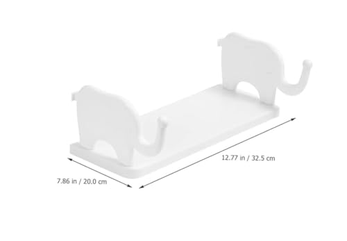 Image of Plastic Elephant Self-Adhesive Wall Shelf | No-Drill Floating Wall Rack for Home Decor & Kids Room | Strong Adhesive Storage Shelf for Toys, Showpieces, Perfumes | Cute Elephant Design Wall Organizer