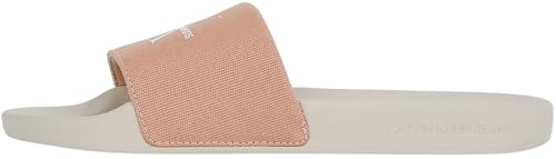 Calvin Klein Chanclas Mujer Slide Monogram con logotipo, Multicolor (Tuscany/Eggshell), 39