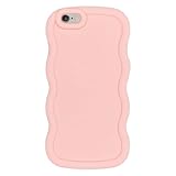 WOGROO Slim Fit Case for iPhone 6 Plus and iPhone 6S Plus 5.5-Inch, Wave Frame, Cute Soft TPU Thin Protective Phone Cover for Women, Light Pink