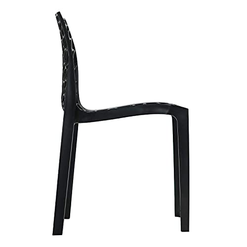Image of Supreme Web Plastic Chair |Armless Chair for Home, Dining Room Set, Cafe & Outdoor Use |with Weight Bearing Upto 220kgs(Color: Black; Pack of 1)