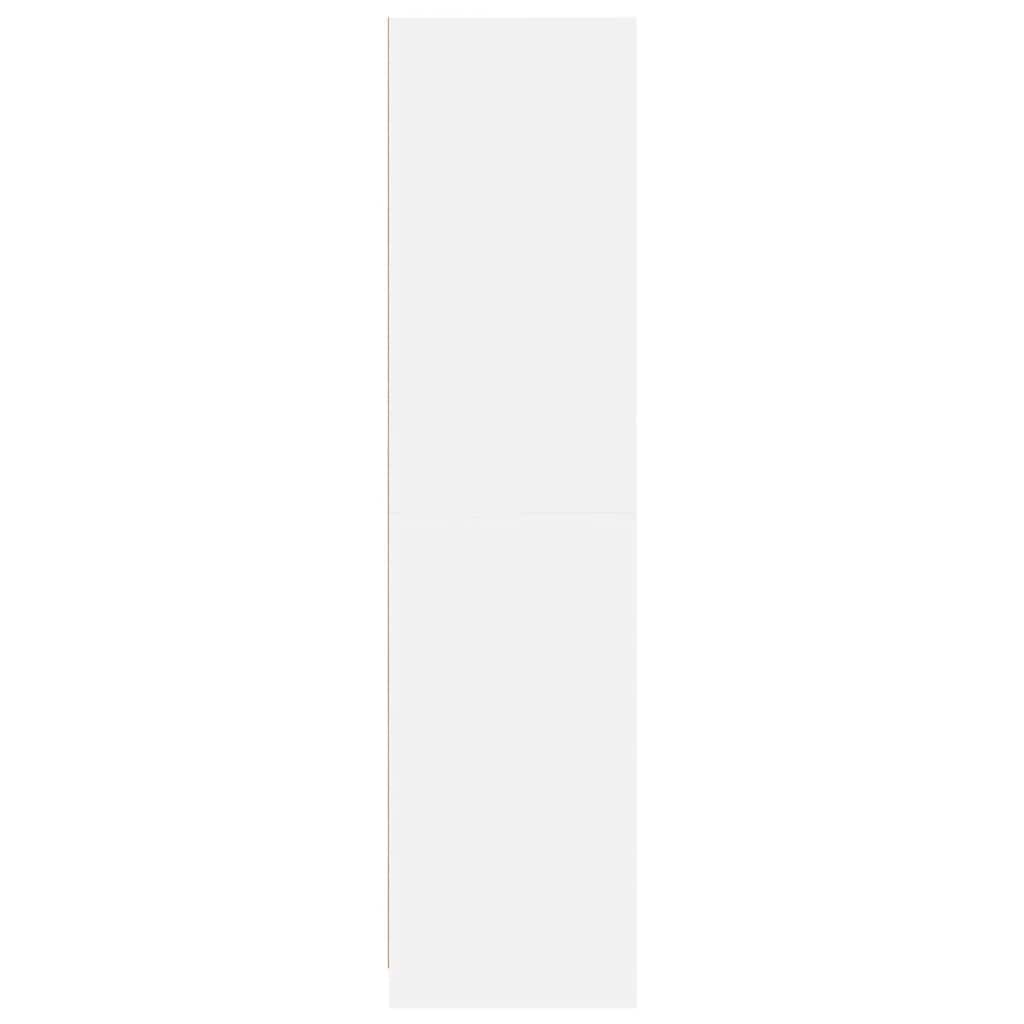Szafa na ubrania biała z materiału drewnopochodnego 50 x 50 x 200 cm z 3 półkami, duży drążek na ubrania, miejsce do przechowywania do sypialni, przedpokoju i garderoby, praktyczne rozwiązanie