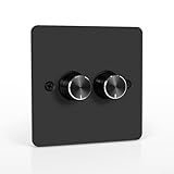 Yuanpgky Interruptor de atenuación LED para caravanas y barcos, CC 12 V/24 V, 2 bandas, 120 W, control de brillo giratorio, atenuación suave del 3% al 100%, diseño compacto para caravanas y camping