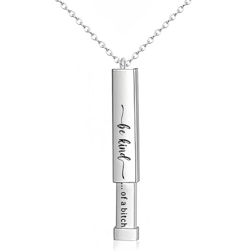 Crizaor Funny Gifts for Adults Be Kind Of A B Sister Necklace For Women Men