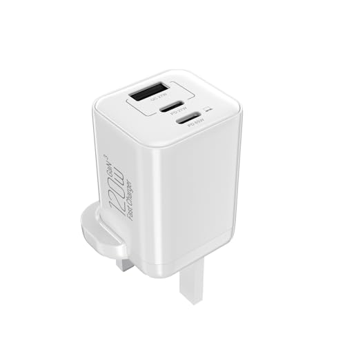 120W USB C Plug UK, Fast Charging Plug total 3-Ports 2C1A Multi USB Wall Charger 65W Type-C Charger Block for iPhone 17 16 15 14 13, iPad Pro, Samsung Galaxy S23 S22, Google Pixel etc