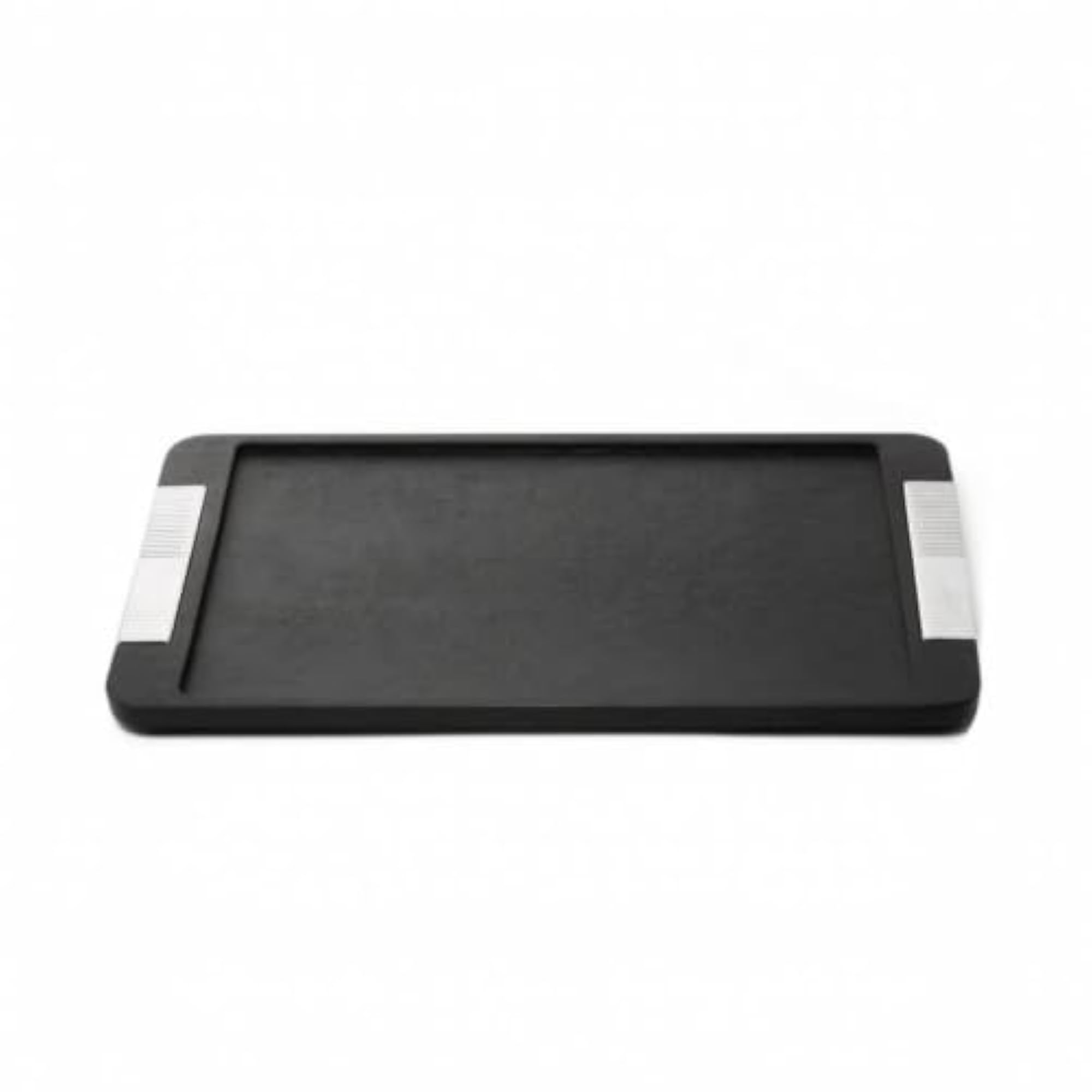 Decorative Tray with Handles, Rectangular Organizer for Coffee Table