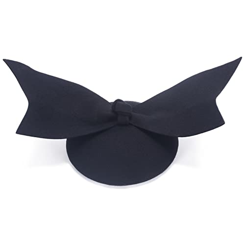 Lawliet Handmade Wool Felt Women Angel Wings Fascinator Hat Cocktail Party Show A194 (Black) #TOP1