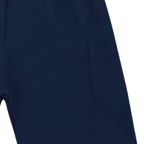 Bermuda Infantil Moletom Menino Masculino Juvenil Escolar Cor:Azul Marinho;Tamanho:10