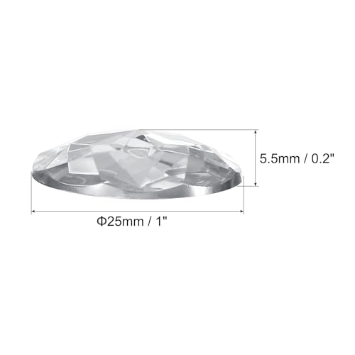 PATIKIL 25mm Flat Back Round Acrylic Rhinestones, 100 Pack Plastic Circle Gems for Jewelry Making Costume Embellishments Crafts, White - Image 2