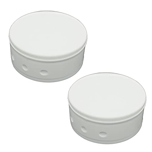 2x Abdeckdose ø 70x31mm Kunststoff Verteilerdose matt incl. Holzschrauben und 3-Loch Zugentlaster (Weiß)