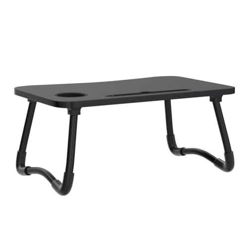Mesa Plegable para Ordenador, Bandeja, Portátil, Atril para Leer en la Cama Mesa Pequeña, de Desayuno, Soporte de Lectura|60x40x28cm, Negro - imagen 4