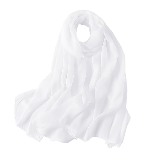 DHSBGWSX Bufanda De Gasa Para Mujer, Bufanda Fría Y Cálida, Accesorios De Invierno Cálidos Y De Moda - Regalo Adecuado (Blanco)