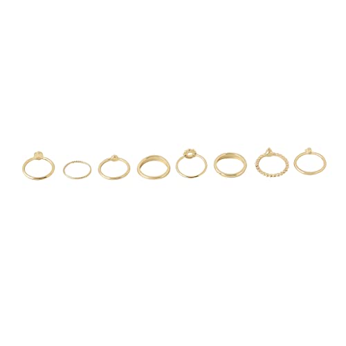 Geometric Ring Set Plated Knuckle 8 Pcs Combo Birthday