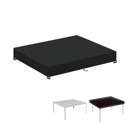 LAMUNI Housse de Table de Jardin Rectangulaire Housses Imperméable pour Mobilier de Jardin, Anti-UV Couverture de Table Basse Extérieur Housse de Protection Bâche de Table, 120x80x15cm