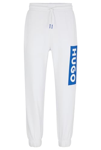 HUGO Mens Nuram Logo-print tracksuit bottoms in cotton terry