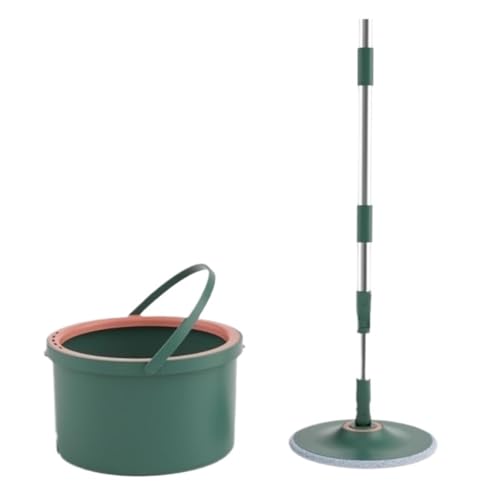 SHCHNA Bodenwischer Wischer Boden Wischmopp Und Eimer-Set, Flacher Bodenwischer Und Eimer Mit Wringer-Set Mit 4 Waschbaren Pads, Trocken- Und Nasswischer Wischer Boden Wischmop