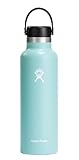 Hydro Flask - Standard Mouth - Botella de Agua 621 ml (21 oz) - Acero Inoxidable con Aislamiento al Vacío y Tapa a Prueba de Fugas y Revestimiento en Polvo - Standard Mouth - Dew