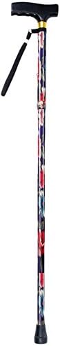 NRS Healthcare Folding Walking Stick, Blue Floral