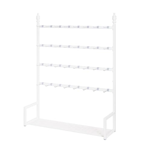 SnamicE Estante de pie para Calcetines, Ropa Interior, Zapatillas y Otros artículos de exhibición. Soporte Multiusos para Pendientes, Pantalones Cortos, llaveros, somb,White-120x35x155cm
